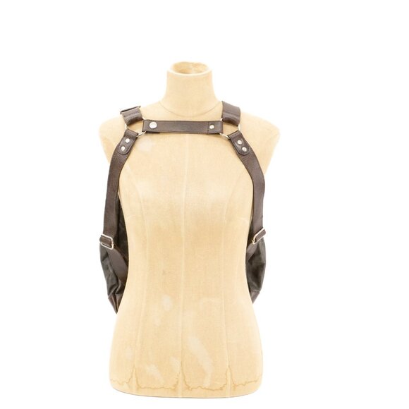 Vintage Leather Backpack Purse Unisex Rucksack Travel School Bag - Picture 8 of 8